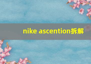 nike ascention拆解